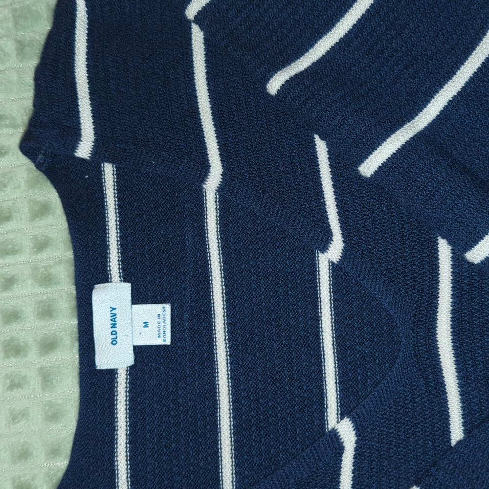 Old Navy Long Sleeve Striped Sweater, Navy and White